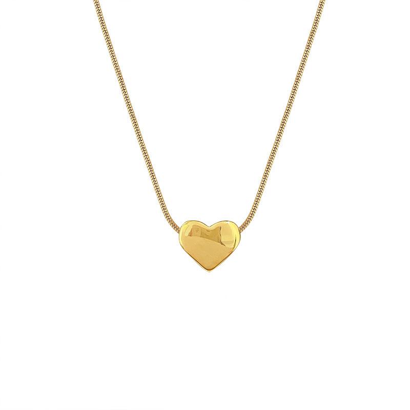 Light Luxury Snake Bone Chain Love Furnace Real Gold Necklace Female Collarbone Chain With Jewelry