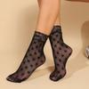 Women Floral Print Sexy Mesh Breathable Ankle Socks Casual Short Socks Formal Wear Lace Trim Elegant