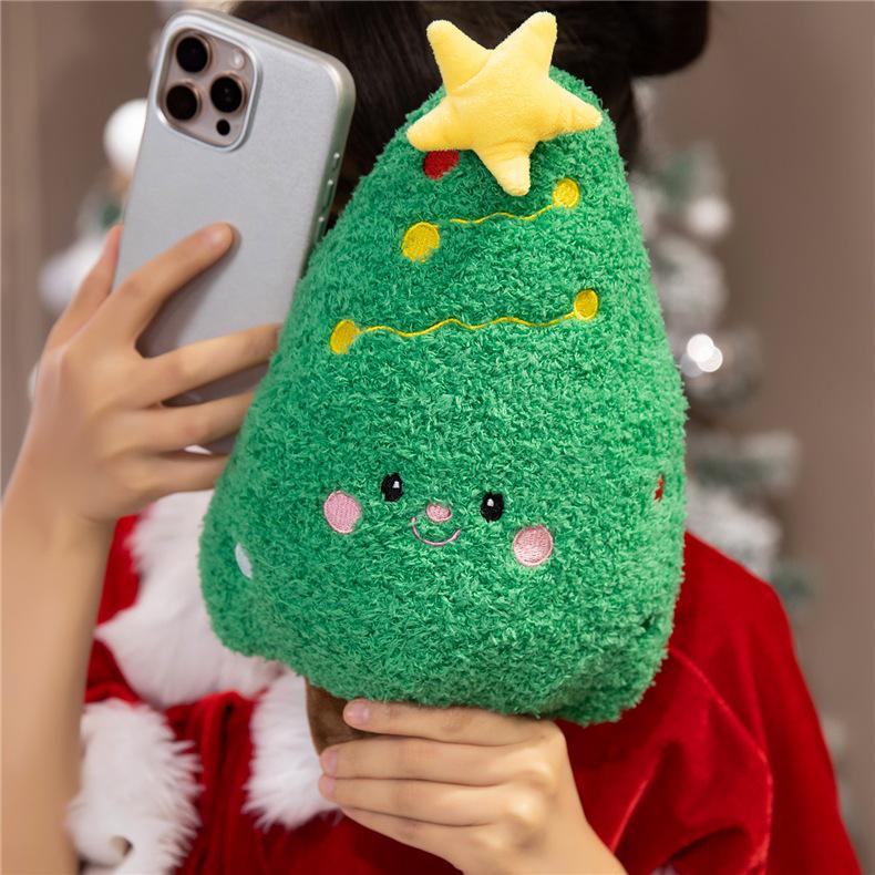 Coussin Homme en Pain d'Épices de Noël & Peluche Arbre Cadeau pour Femmes