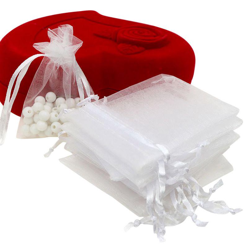 100pcs Organza Bag Christmas Drawstring Pouches Party Wedding Favor Gift Bags Small Size Multi-color for Holiday Party Favors