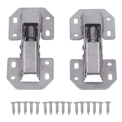 2 Set Zinc Alloy Cabinet Hinges 4 Inch Hole Free Cupboard Door Hinges Bridge Type for Wardrobe Door