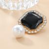 European and American earrings square full of diamonds imitation pearl earrings women's elegant banquet earrings exaggerated supply