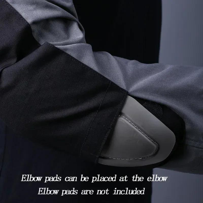 Paintball Tactical Suits Work Wear Uniform Multi Pockets Combat Camo Shirts Hooded Cargo Pants Knee Pads Hunting Clothes