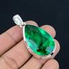 Natürlicher grüner Quarz-Edelstein-Anhänger, 925 Sterling Silber, Anhänger-Schmuck, handgefertigter Silber-Anhänger-Schmuck als Geschenk, Ostergeschenk