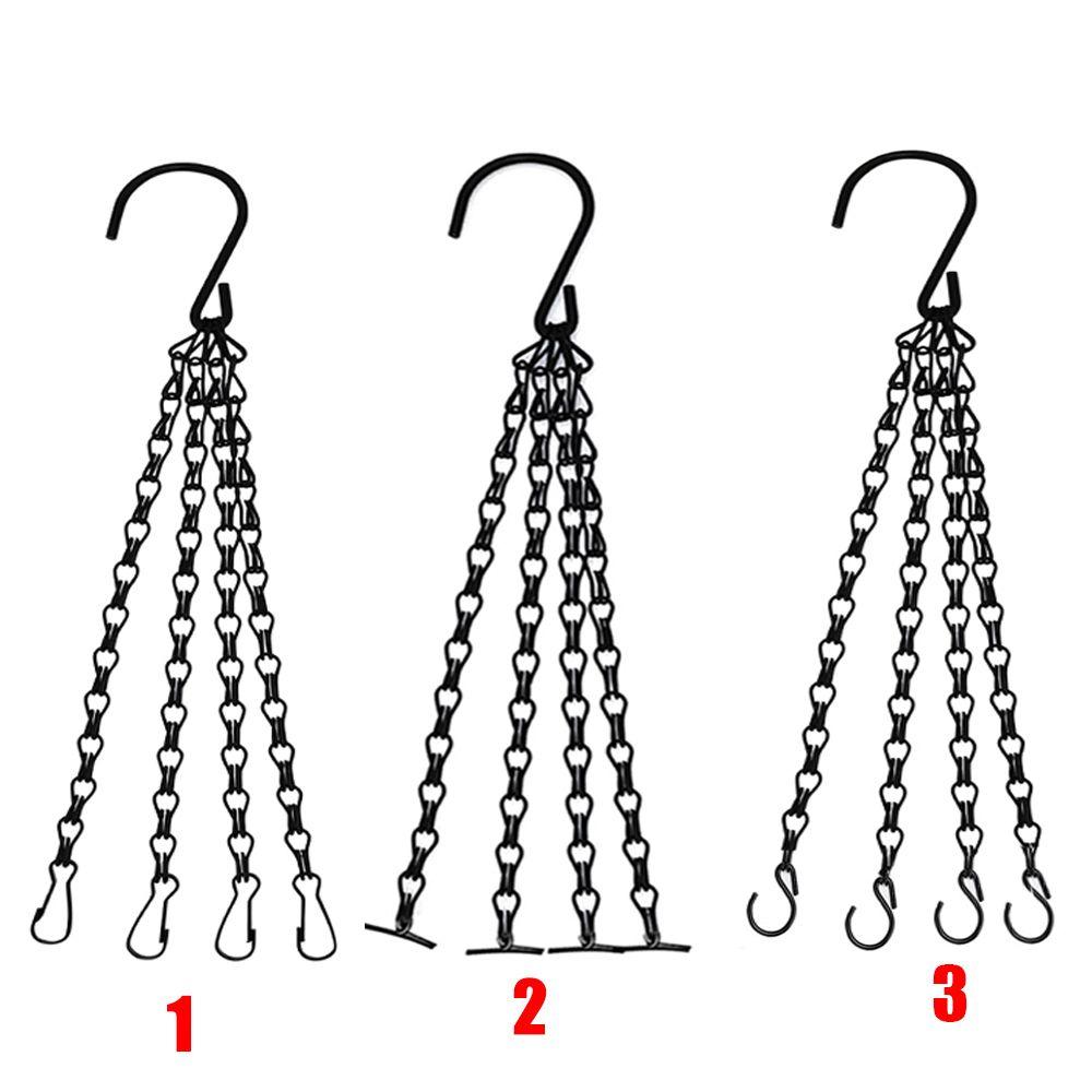 14" Hanging Basket Black/Silver Hanging Chain Replacement Plant Hangers 4 Strand Replacement Chains
