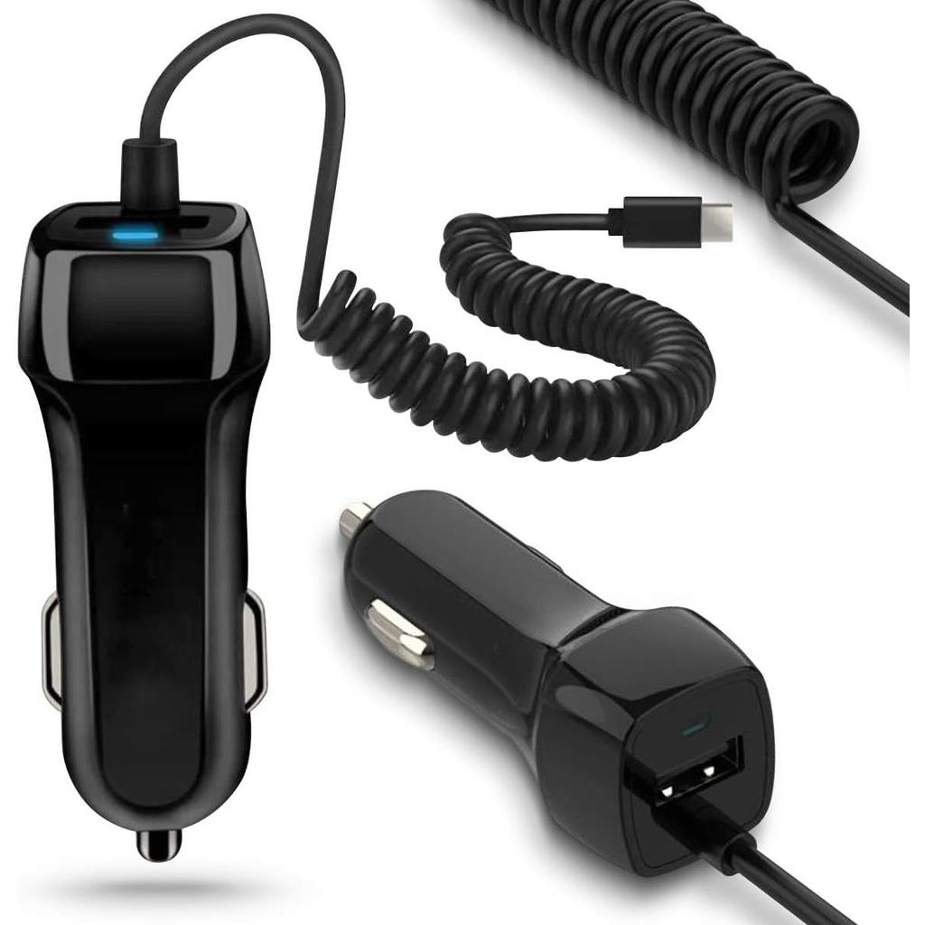 Câble de chargement de voiture compatible avec le chargeur USB Type C Gigabit Station GX6 Adaptateur 12 V-24 V Chargeur de données Adaptateur de charge double 3,1 A 15 W