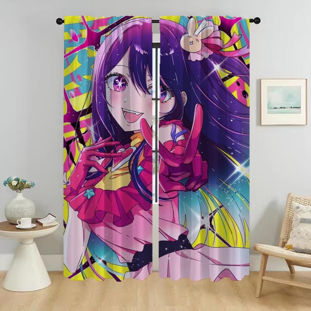 

Плотные шторы для гостиной, тюль Oshi No Ko для спальни, украшения на Хэллоуин, шторы для домашнего интерьера, 2 шт., для детей W50xH70cmx2pcs