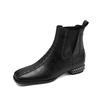 Fashion NEW Autumn/Winter Women Boots Square Toe Chunky Heel Shoes Split Leather Shoes for Women Zipper Ankle Boots Black Modern Boots