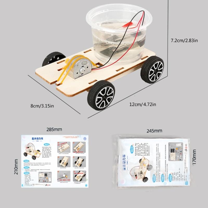 Friendly Saltwater Energy Toy Car Wooden Salt Water Power Vehicle Model Set For Students Science Education Projects
