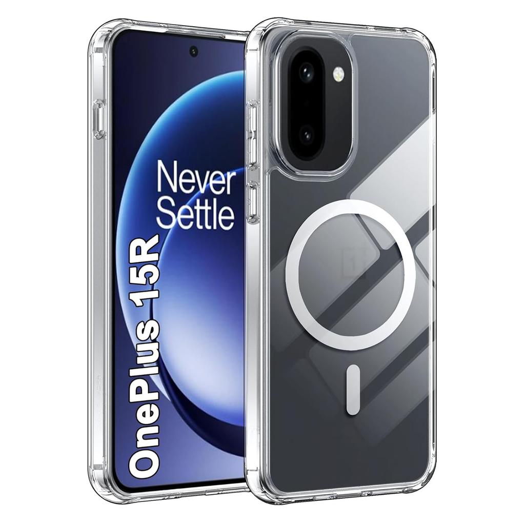 Shockproof TPU+PC Wireless Charging Magnetic Case For OnePlus 15R OnePlus15R 5G Clear Back Cover Phone Case