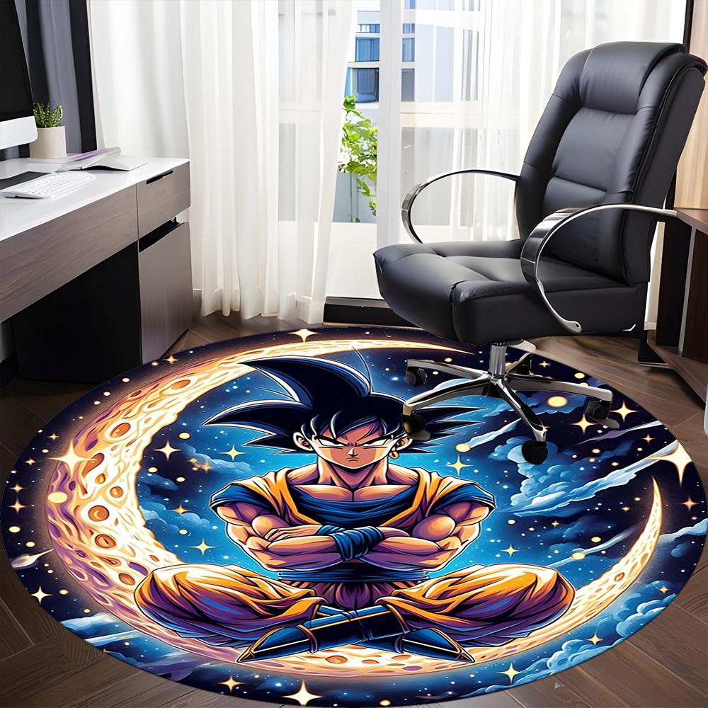 1pc Dragon Ball Office Round Area Rug, Indoor Mat Suitable For Office, Under Office Chairs Bedroom Living Room Home Decor, Room Deco