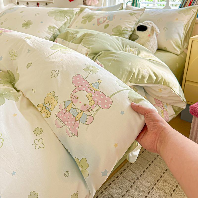 Pure Cotton Fresh Style Four-Piece Bedding Set for Spring/Summer - 2026 Edition (Fits 1.8m Beds)