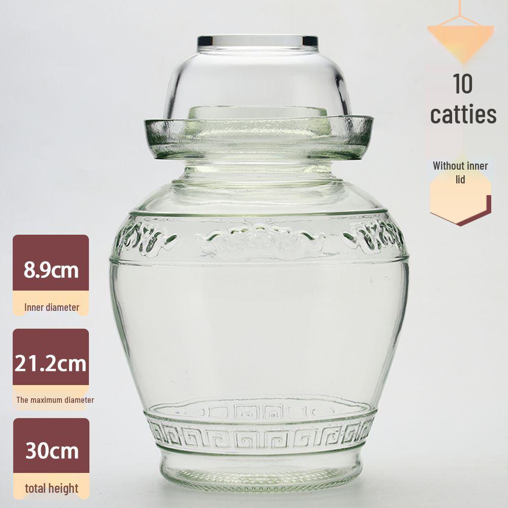 Thickened Glass Jar for Pickling: Sealed Household Container for Vegetables and Sauerkraut.