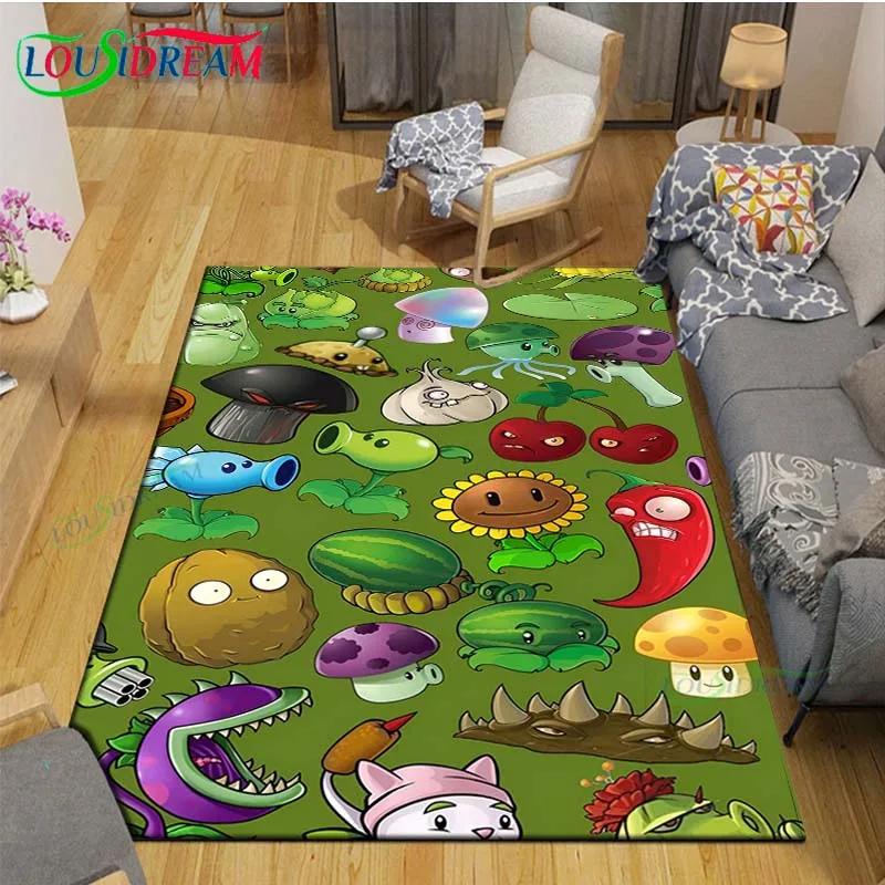 Hot Puzzle Games P-plant Vs Z-zombiee Carpet Outdoor Rug Area Rug Non-slip Carpet Bedroom Decor Carpet for Parent-child paradise