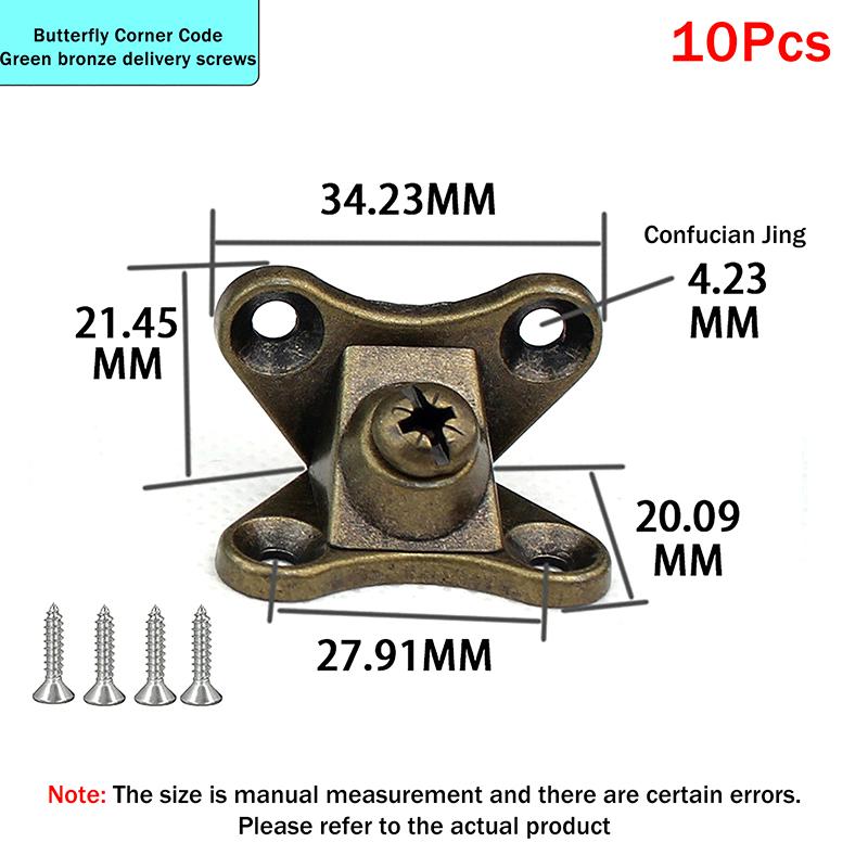 6/10Sets Removable Corner Bracket Zinc Alloy Butterfly Corner Bracket With Screws - Support Connectors For Furniture Drawers