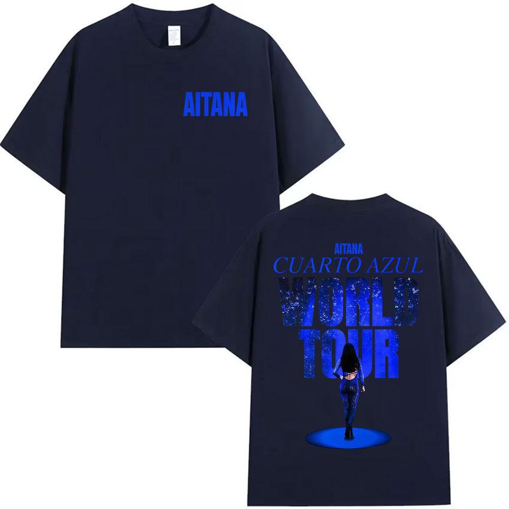 

Aitana Cuarto Azul World Tour 2026 Graphic TShirts Men Women Hip Hop Pop Fans Clothing Tshirt Vintage Oversized Cotton T Shirt S
