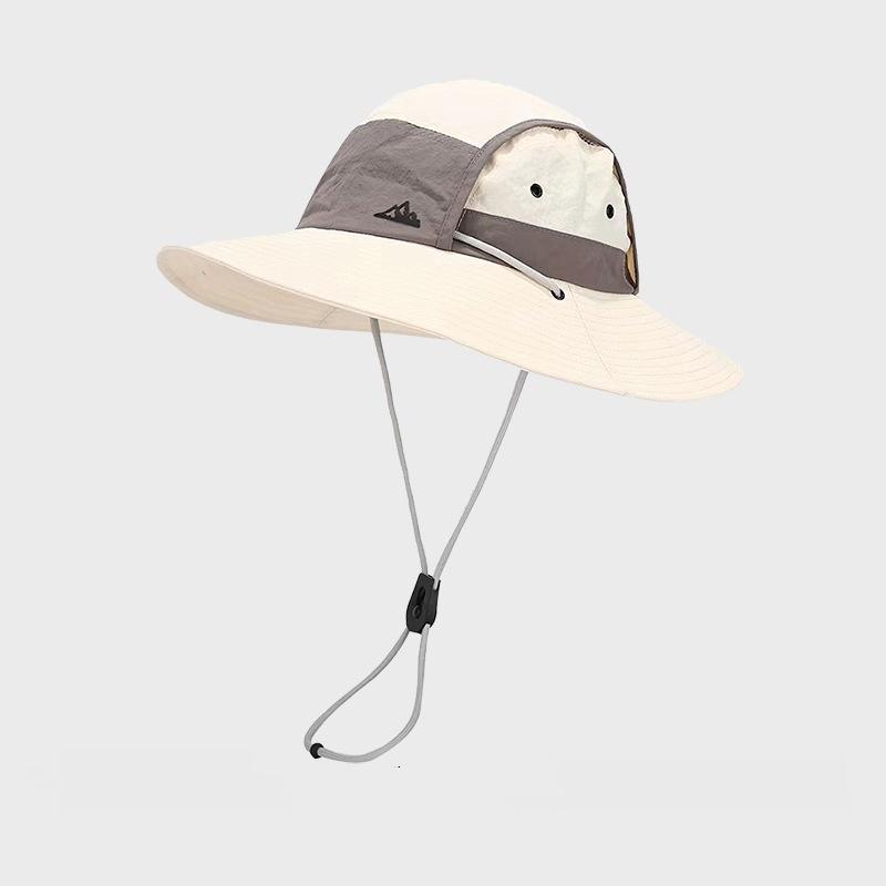 Quick Drying Large Brim Bucket Cap for Men Women Camping Drawstring Casquette Homme Camping Fishing Fisherman Hat