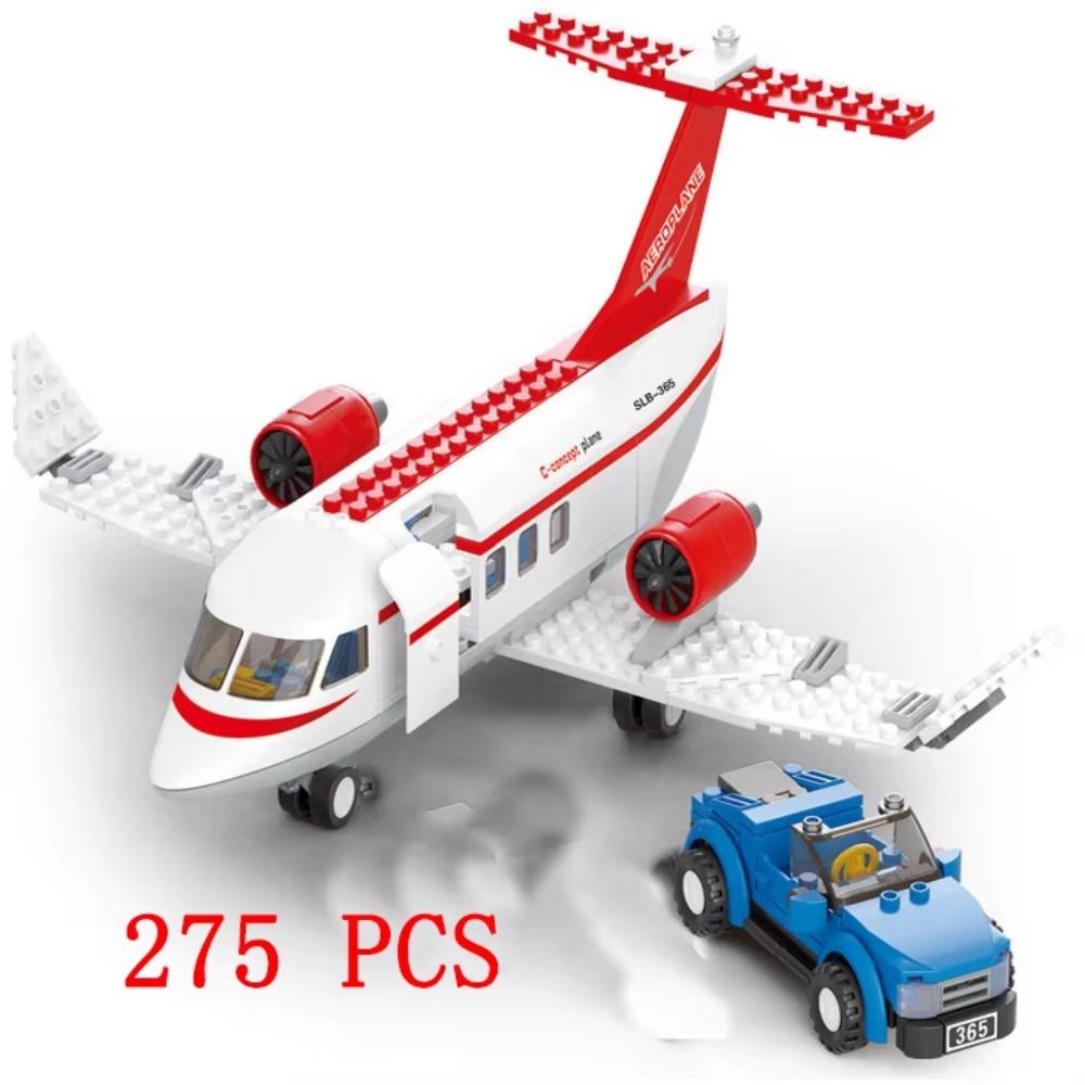 City Airplane International Passenger Plane Flight Model Building Blocks Airport Airlines Station Bricks Sets Kids Toy Technical