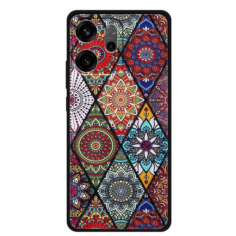 For Oppo Reno14 F Case 3D Flowers Emboss Phone Cases for Oppo Reno 14 F Reno14F 5G Back Protective Covers Soft Silicone Bumper