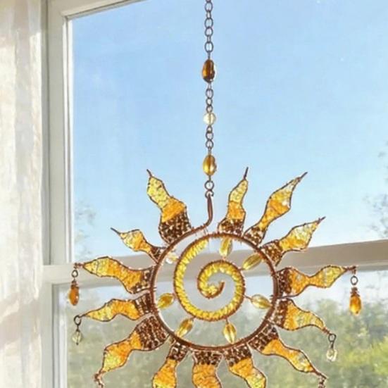 Cattura Sole Suncatcher Boho Ornamento da Appendere alla Finestra Acrilico Effetto Vetro Colorato Arte Cattura Sole per Interni Esterni Decorazioni Casa Giardino