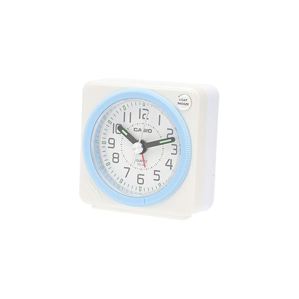 CASIO Analog Travel Clock with Snooze and Light, White TQ-146-7JF