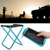 Blue Outdoor Mini Folding Stool Portable Camping Aluminum Alloy Foldable Chair for Fishing Climbing Barbecue