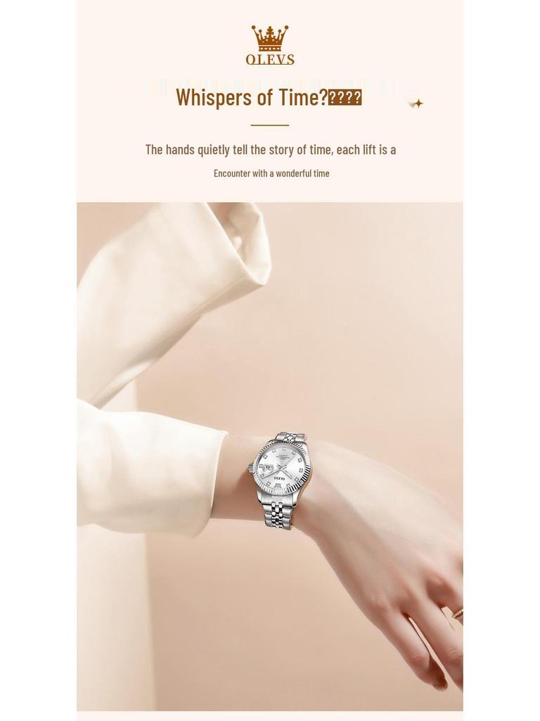 OLEVS Damen High-End Lao Stil Quarz Uhr - Modische, Nicht-Leuchtende, Wasserdichte Armbanduhr