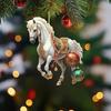 Yousheng Christmas Horse Ornament 2D Flat Acrylic Christmas Tree Ornament Horse Gifts for Women Horse Lovers Farmers Friends