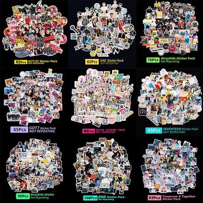 Hallyu Got7 Cartoon-Sticker mit großem Kopf - 85 selbstklebende KPOP-Bögen für DIY & Dekorationszwecke