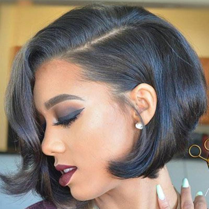 Gerade Bob-Perücke mit Seitenteil-Pony, synthetische Bob-Perücken für Damen, Party, täglicher Gebrauch, schulterlang, hitzebeständige Faser