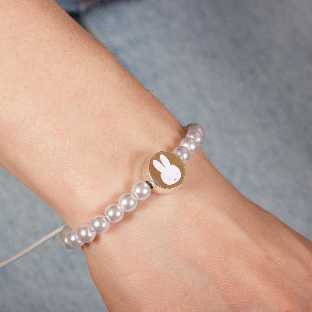 Miffy White Beaded Bracelet with Charm