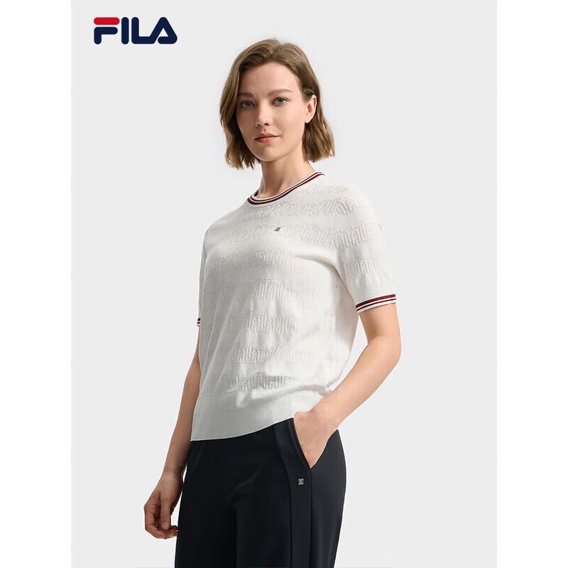 FILA Women s 2025 Autumn Casual Short Sleeve Knit Top S