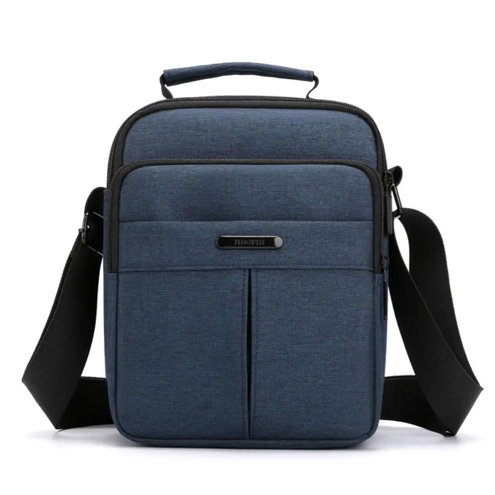 Casual Oxford Cloth Men's Crossbody Bag Multi-layer Large Capacity Business Shoulder Bag Waterproof Zipper Messenger Bag
