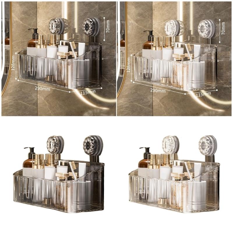 Spacious Wall Mounted Shower Rack Waterproof Plastic Storage Basket for Bathroom Cosmetics Soap