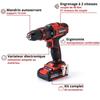 Einhell perceuse visseuse à percussion sans fil te-cd 18/40 li-i + 64 accessoires pxc (18v) livré avec 2 batteries 2ah, chargeur