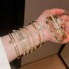 Modern 18k Gold Plated Zircon Jewelry Bracelet With Geometric Round Design For Elegant Women