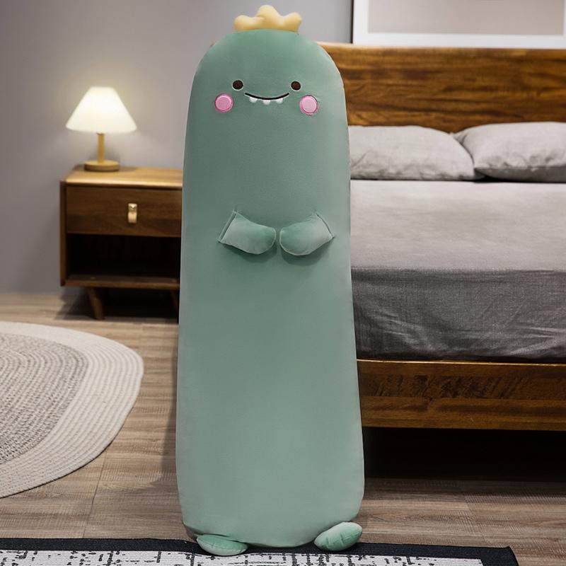 Cartoon 70~120cm Duck Long Pillow Stuffed Soft Animal Chick Penguin Dinosaur Bolster Plushie Sleeping Leg Support Birthday Gift