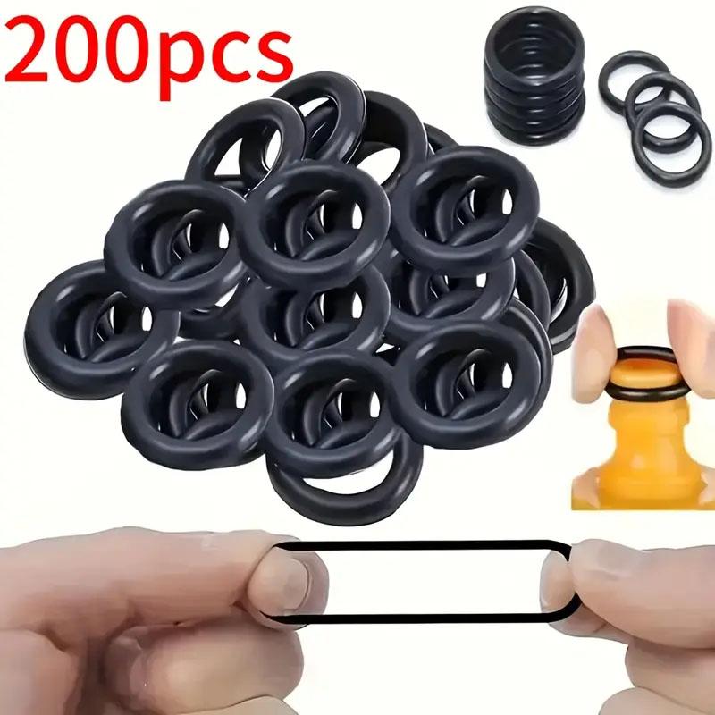 200pcs 15 Sizes O Rings Rubber O Ring Seal NBR Black Sealing O-rings Nitrile Washer Rubber O-ring Set Assortment Kit Set Box-.-