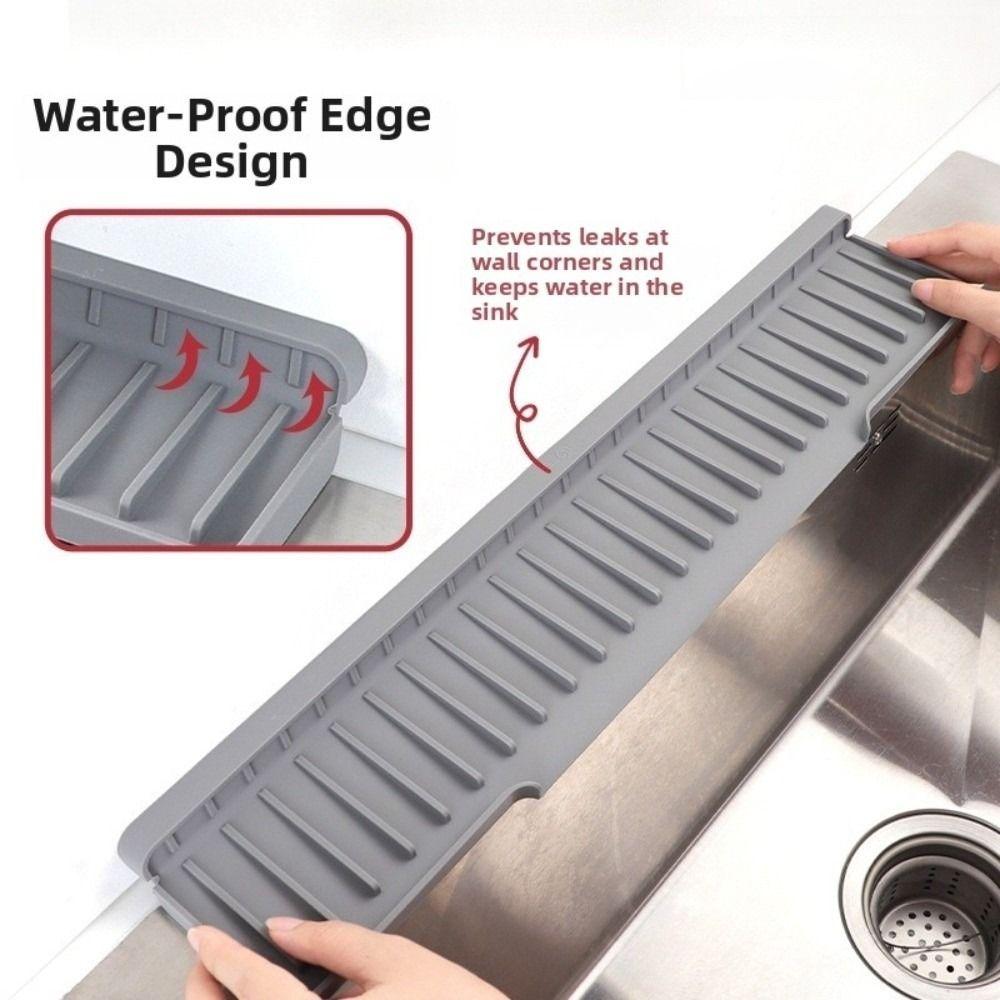 Narrow Edge Kitchen Sink Protector Silicone Drain Pad Cover New Sink Splash Guard  Countertop Use