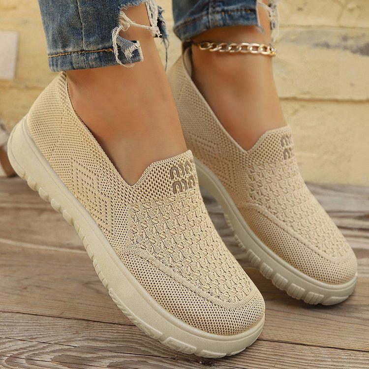 2025 Damen Atmungsaktive Leichte Slipper Freizeitschuhe - Weiche Sohle, Runde Zehenpartie, Frühling/Herbst Stil