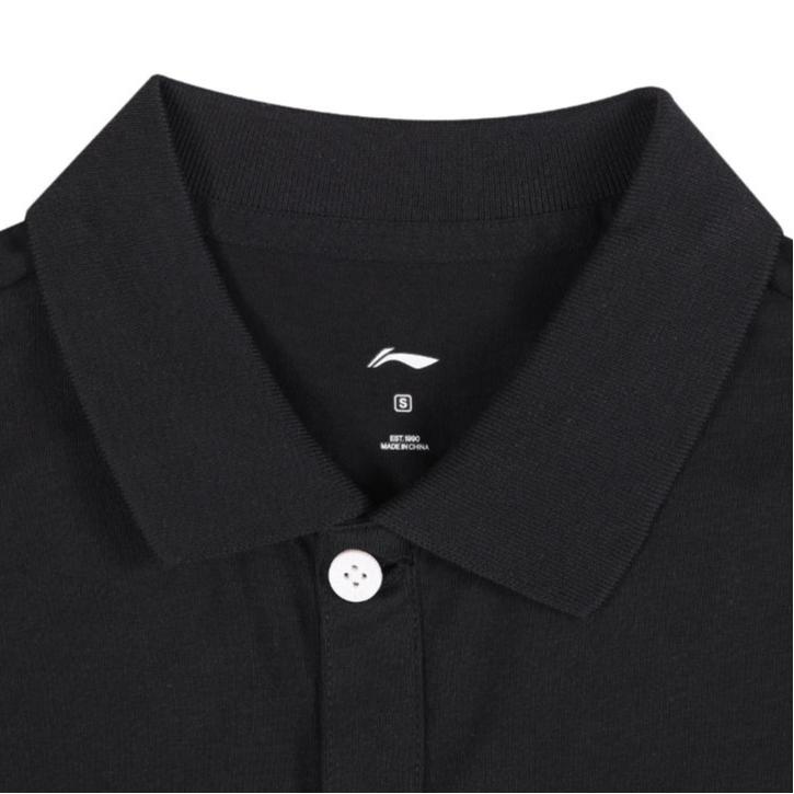 Li Ning Pure Cotton Summer Solid Color Retro Casual Loose Polo Shirt Men tops ASPL723-1