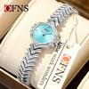 OFNS Elegant Women's Quartz Watch - Diamond-Inlaid Wheat Ear Design, Light Luxury, Waterproof, High-End Feel.
