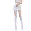 Millennium Spice Girl Y2K Personality Ripped Black Silk Asymmetrical Suspender Socks Hollow Ultra-thin Integrated Socks