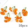 Orange Series Silk Artificial Flowers for DIY Headdress, Clothing Accessories, and Decorative Straw Hat Embellishments.