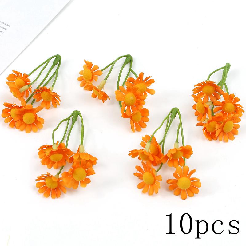 Orange Series Silk Artificial Flowers for DIY Headdress, Clothing Accessories, and Decorative Straw Hat Embellishments.