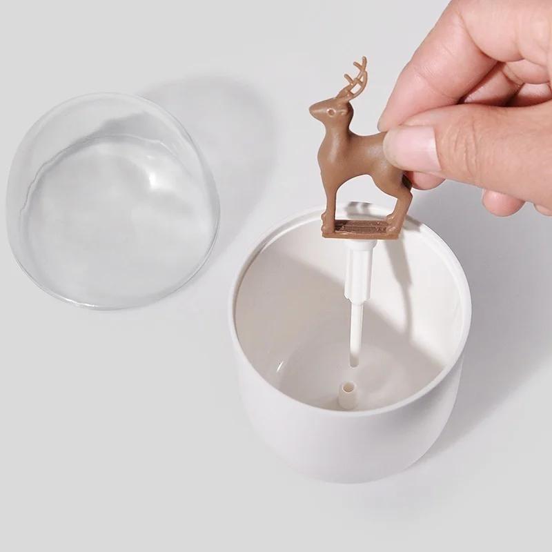 Creative Toothpick Holder Plastic Cotton Swab Holder with Cute Mini Rabbit Cactus Trees Cute Beautiful and Simple