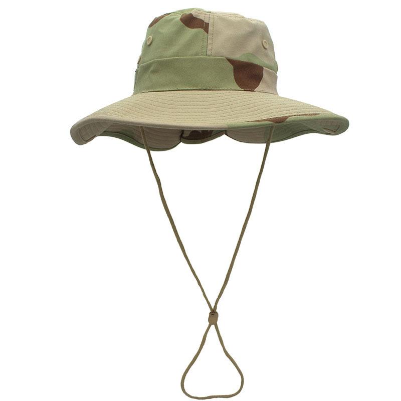 Men's Camouflage Fisherman Hat Women's Big Brim Trend Jungle UV Protection Outdoor Fishing Hunting Travel Hiking New Bucket Hat
