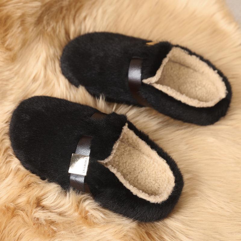 Mao Mao Slippers New Autumn and Winter New Bag Head Women's Slippers Plush Women's Shoes