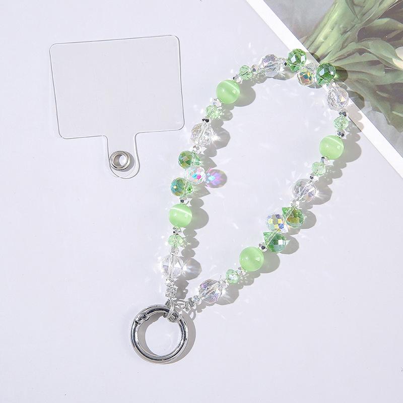Women S Beaded Cat Eye Stone Phone Chain Keychain Outdoor Decor