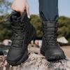 High-top Boots Men Outdoor Anti-slip Lace-up Durable Casual Hiking Shoes Men Comfortable Breathable Ankle Boots Men